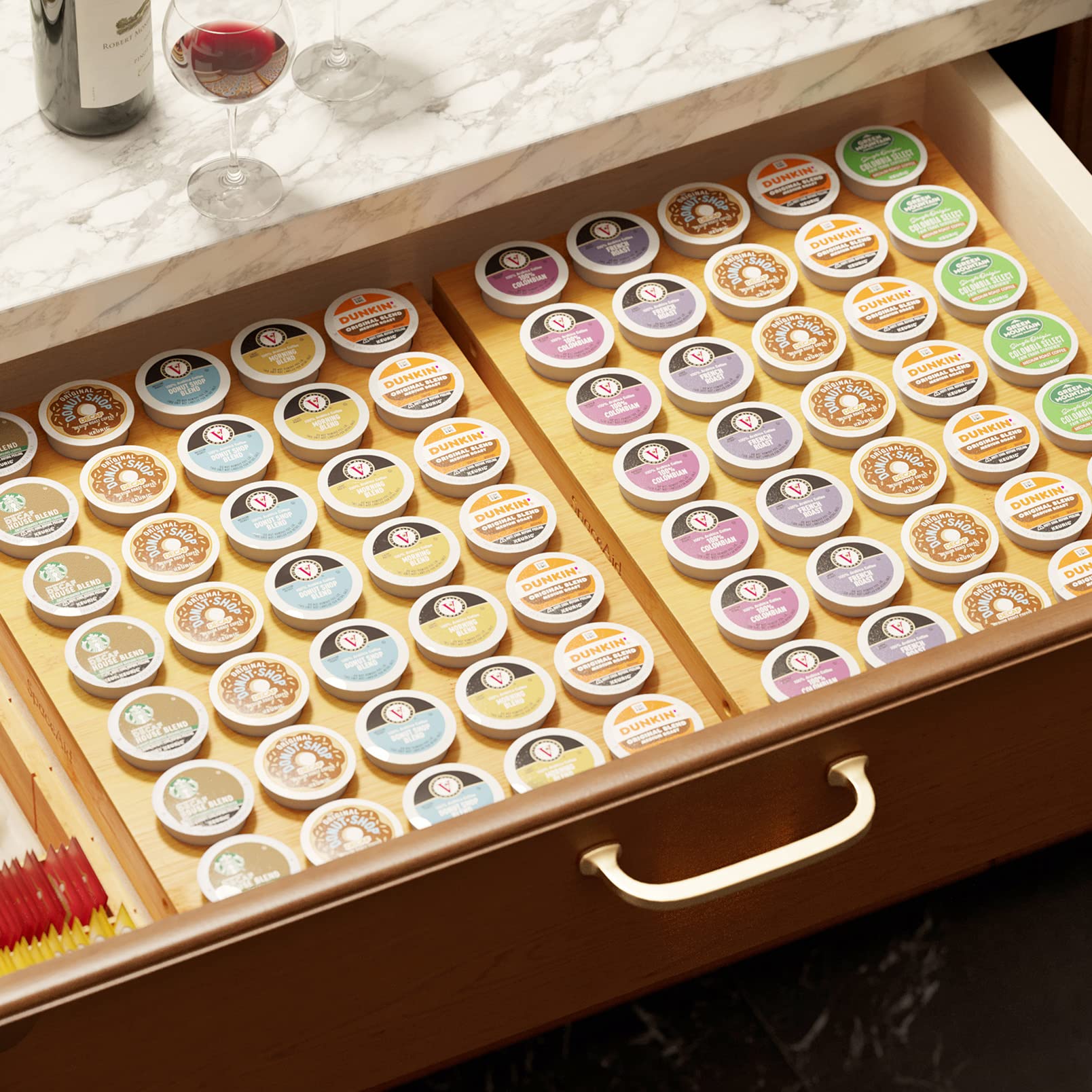 SpaceAid slim 1.6-inch height fits shallow drawers while maximizing space.