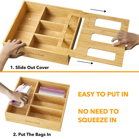 SpaceAid snack bag slot helps grab-and-go snacks stay organized.