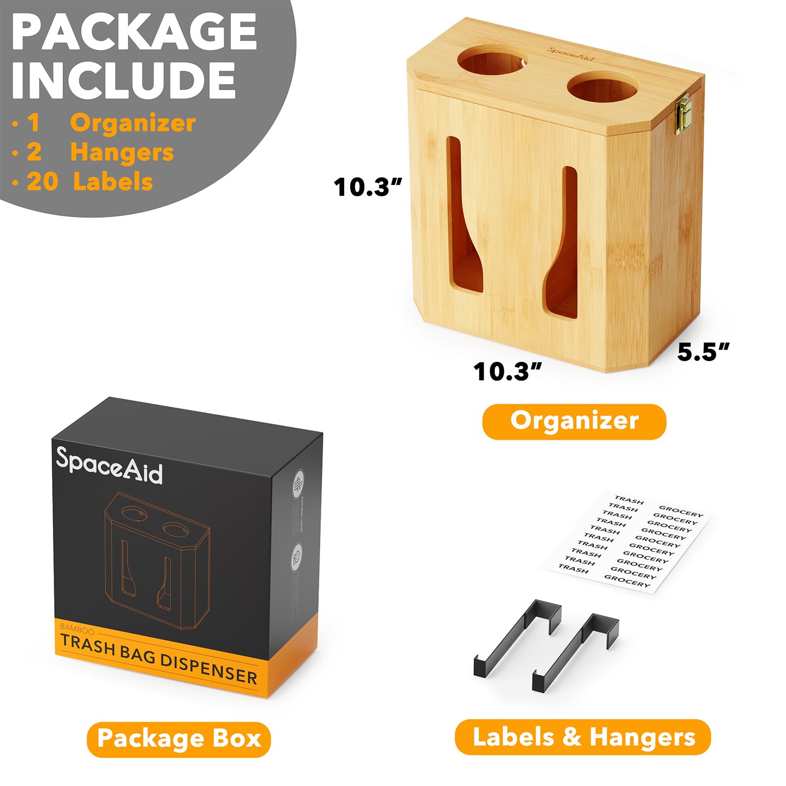 SpaceAid Bamboo solid construction offers durable, natural kitchen appeal