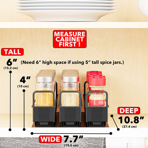 SpaceAid spice rack labels and preprinted labels shown for fast organization.