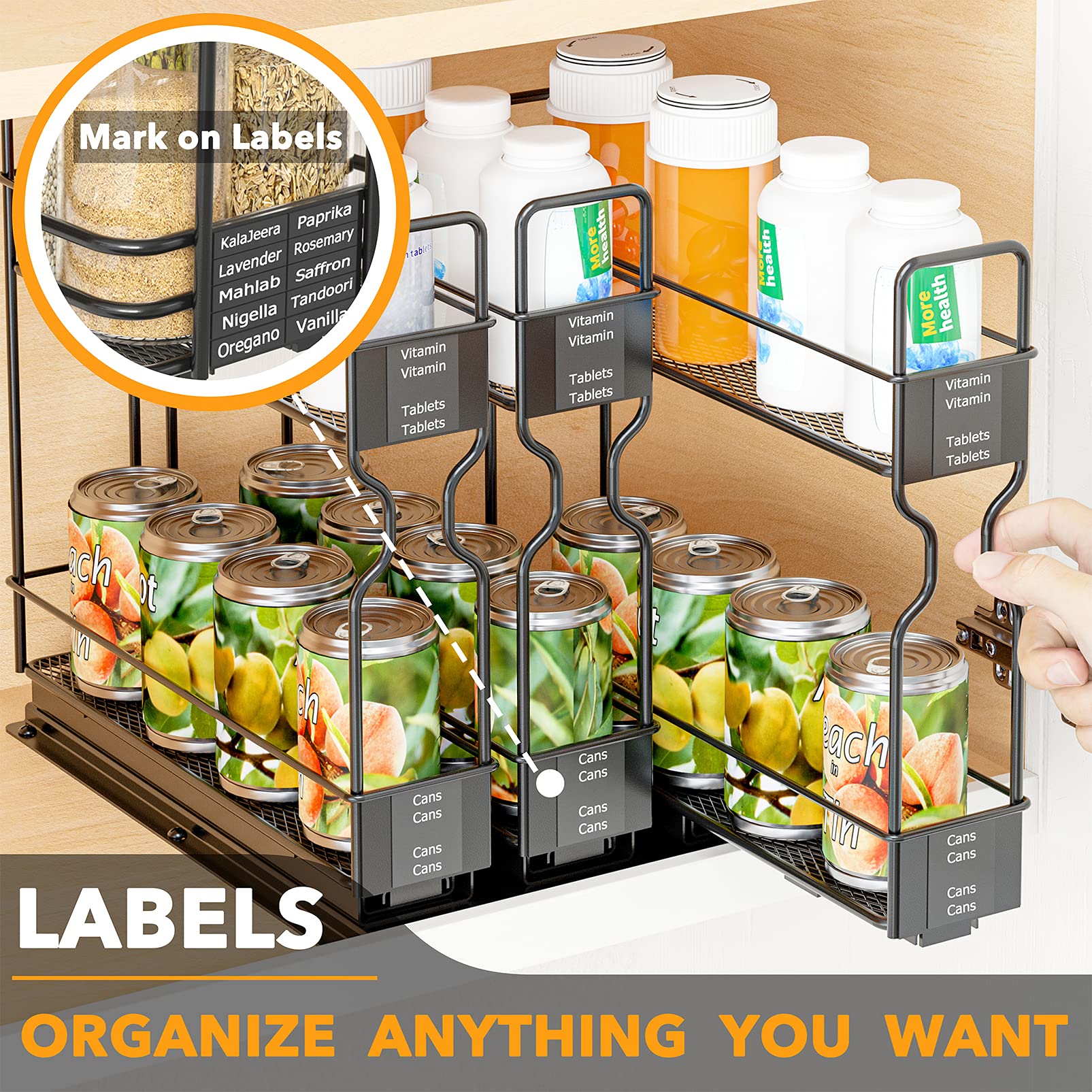 SpaceAid durable steel construction promises long-lasting kitchen organization