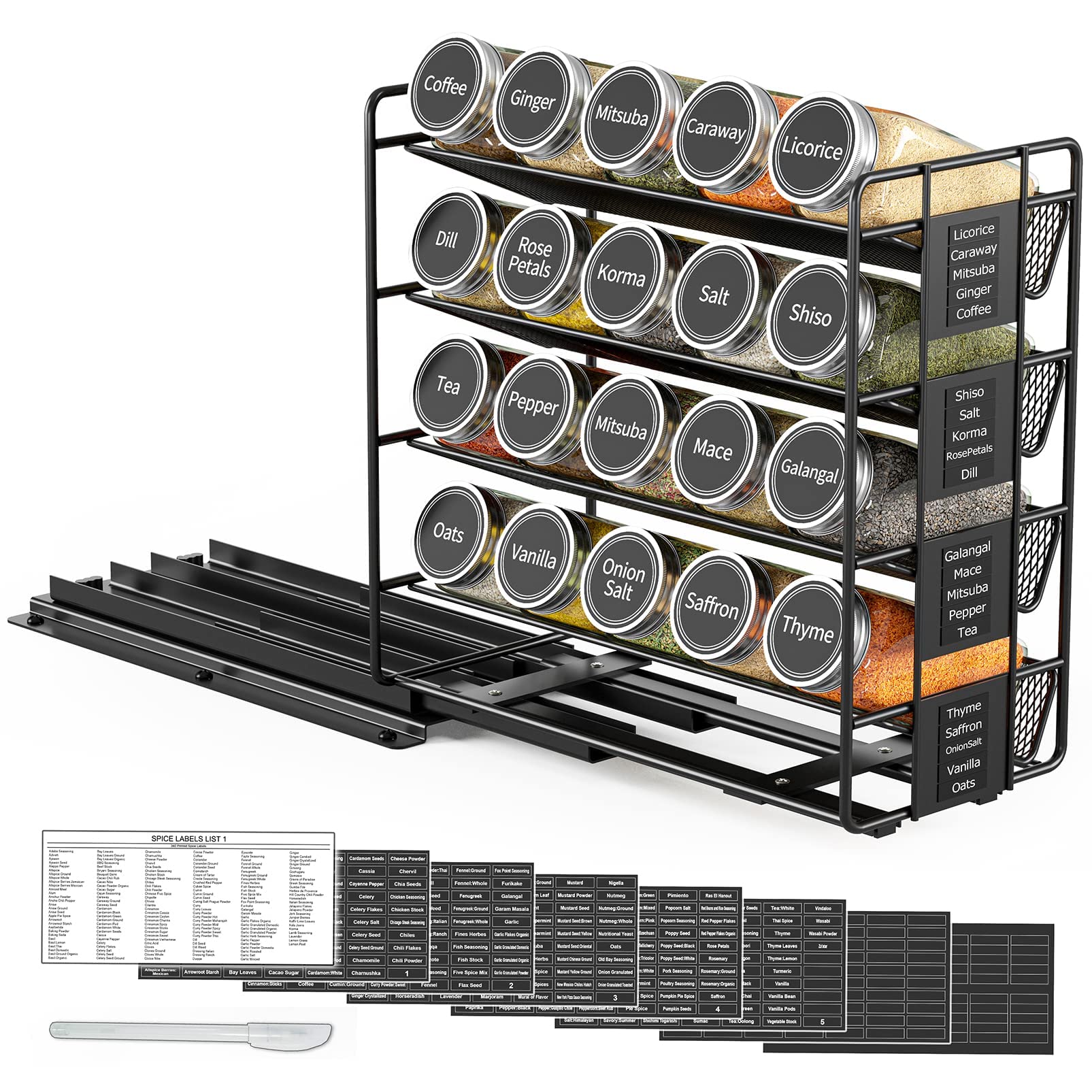 SpaceAid steel construction emphasizes durable, long-lasting spice storage.