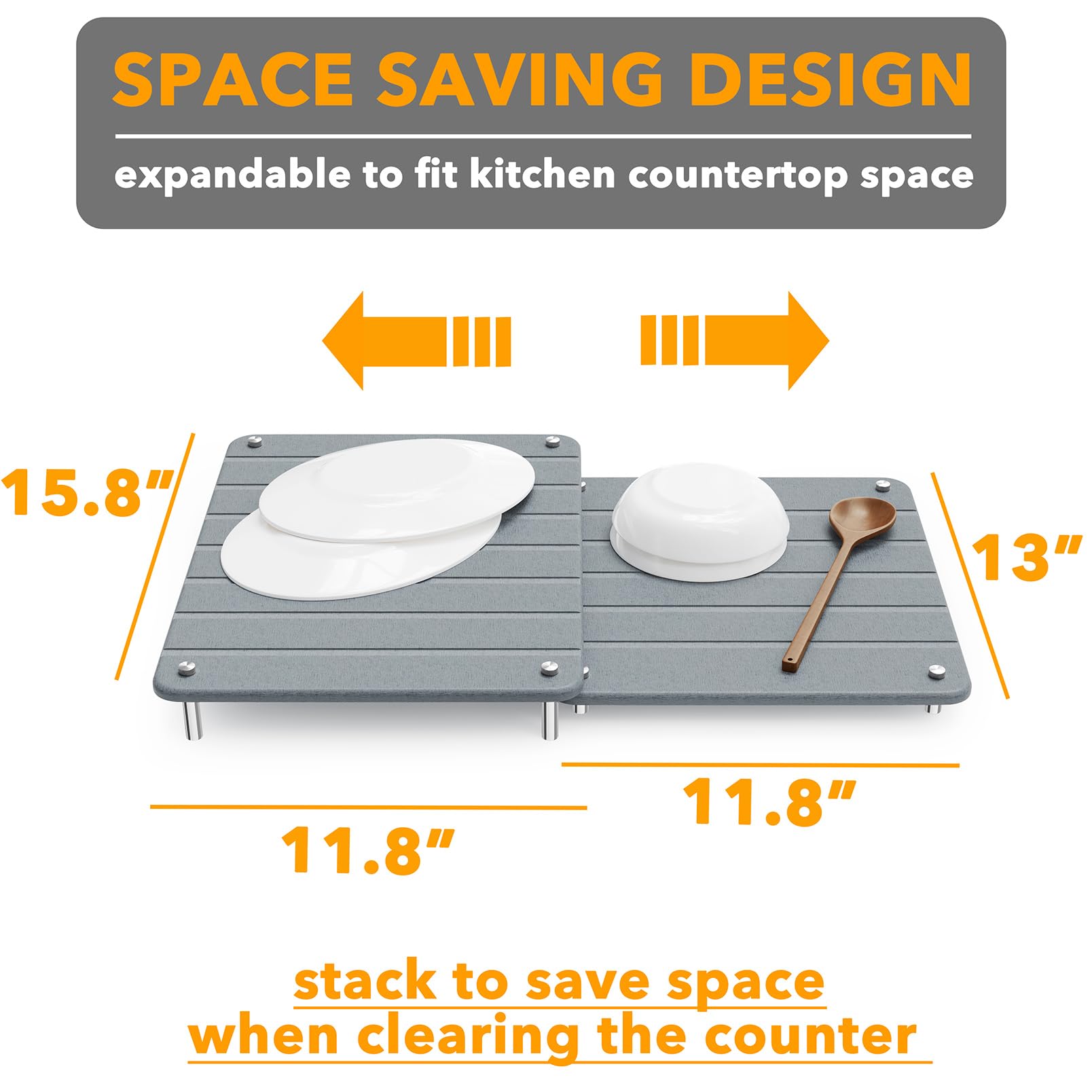 SpaceAid stone dish mat at sink area supports cups and toothbrushes