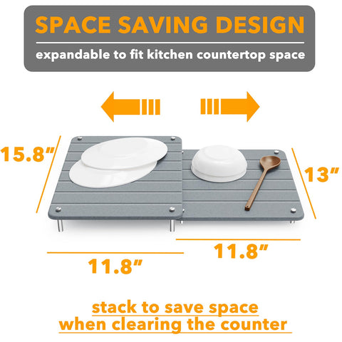 SpaceAid stone dish mat at sink area supports cups and toothbrushes