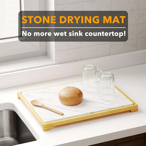 SpaceAid stone drying mat absorbs water to speed up drying.