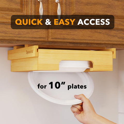 SpaceAid under-cabinet mount with included hardware enables fast, drill-free setup.