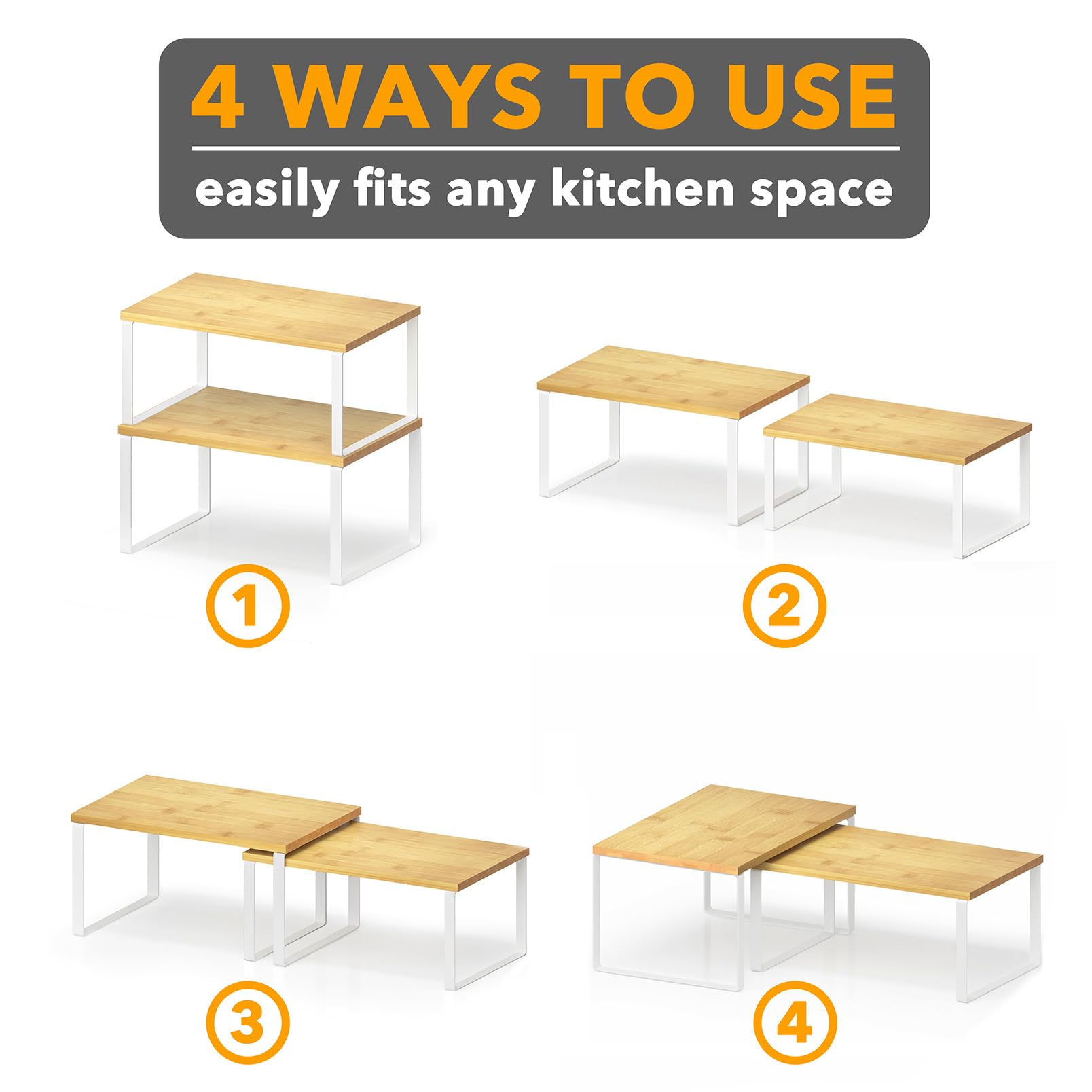 SpaceAid vertical-space optimization helps cabinet use.