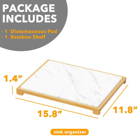 SpaceAid white marble design complements modern kitchens.