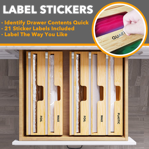 SpaceAid WrapNeat two-slot design fits in a drawer or on a wall for easy access.