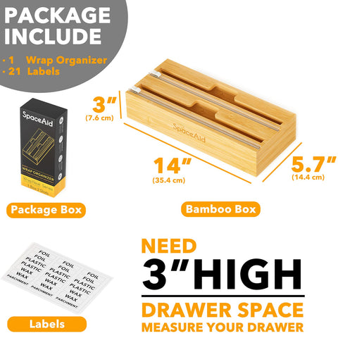 SpaceAid WrapNeat includes 21 label stickers for clear content identification.