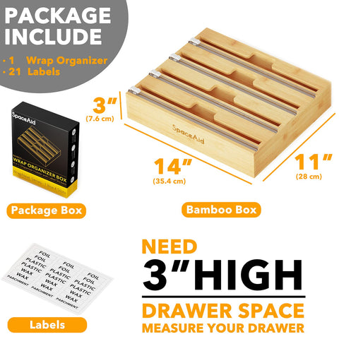 SpaceAid WrapNeat aluminum foil slot with built-in cutter for clean cuts