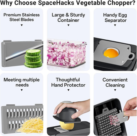 SpaceHacks vegetable chopper egg separator in action for quick yolk separation.