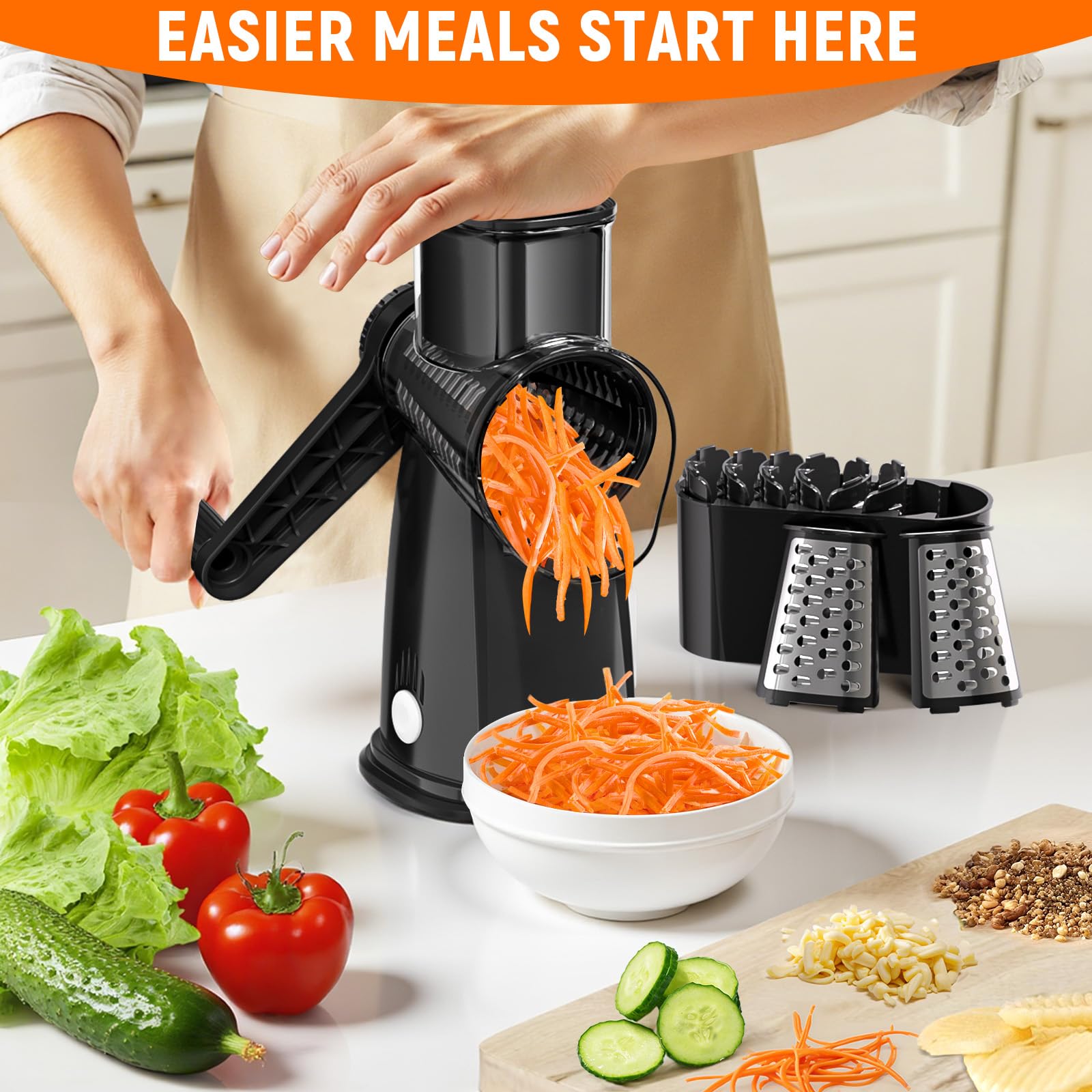 SpaceHacks vegetable spiralizer and slicer ready for creative prep