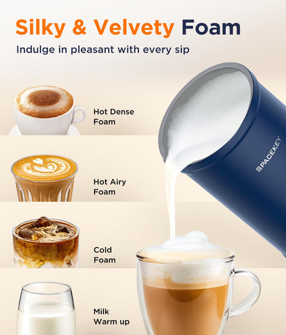 Spacekey Milk Frother cold foam option for refreshing beverages