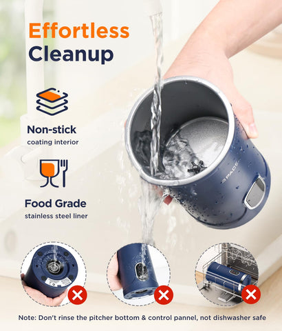 Spacekey Milk Frother non-stick inner coating reduces scorching risk