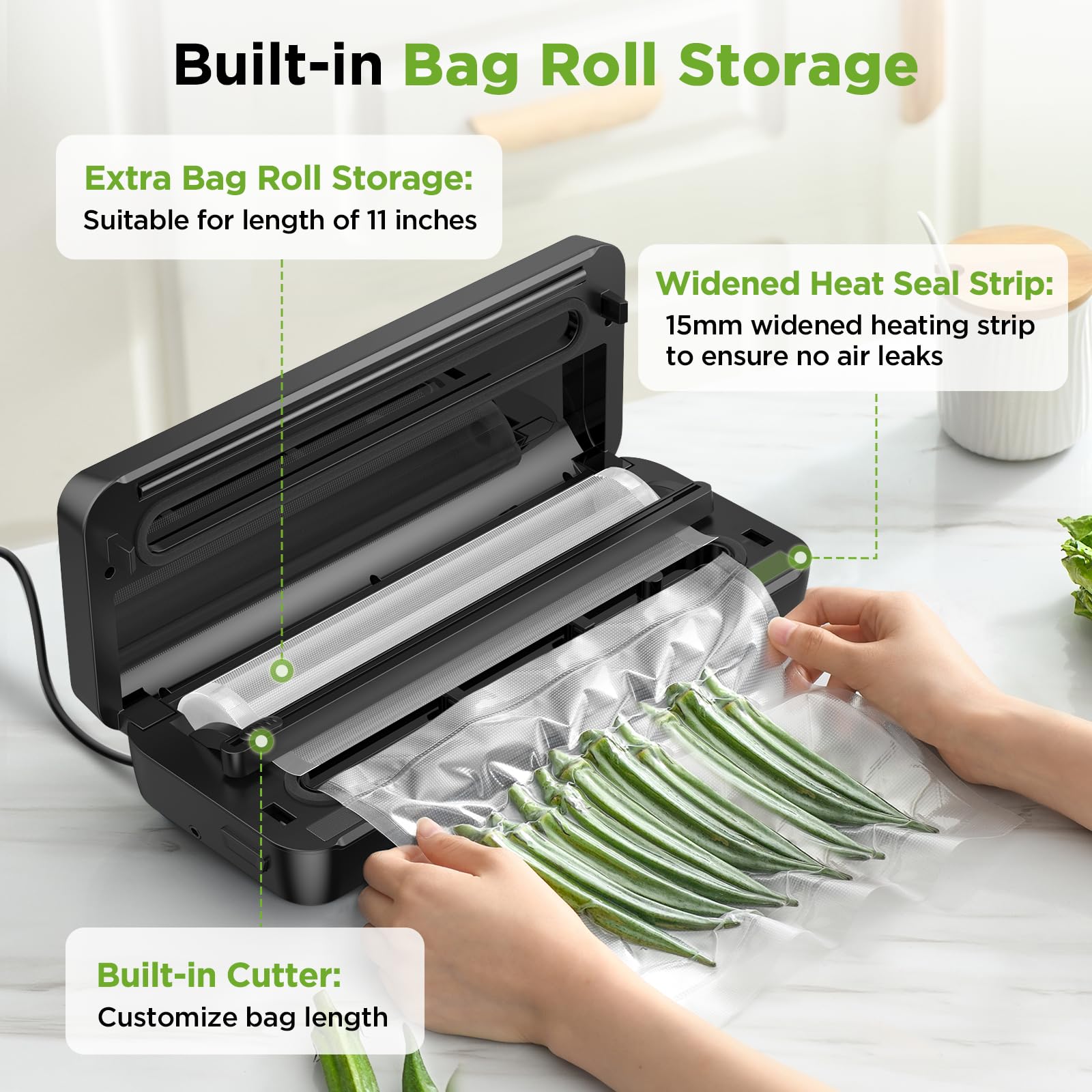 Spacekey vacuum sealer bag roll storage keeps rolls organized