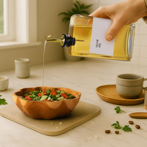 Spaceneat drip-free spout minimizes mess while pouring oils and dressings