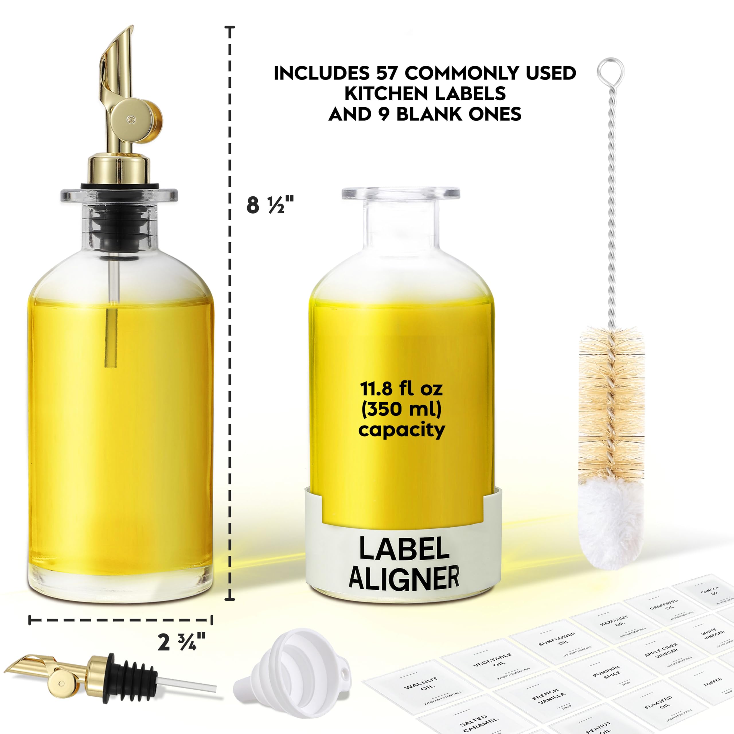 Spaceneat olive oil dispenser bottle sealed spout for controlled pouring.