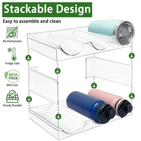 Spaclear 4 Pack Water Bottle Organizer BPA-free material ensures durable, safe storage
