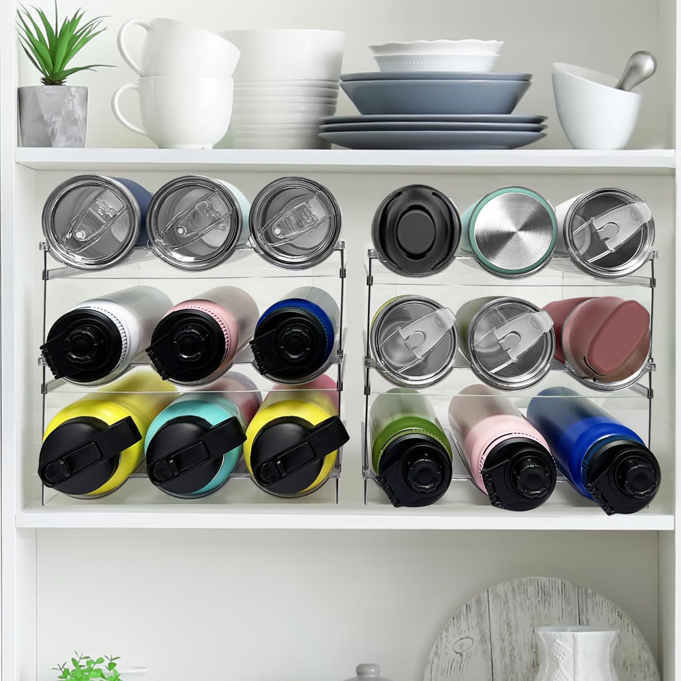 Spaclear 4 Pack Water Bottle Organizer easy to clean with mild soap after use