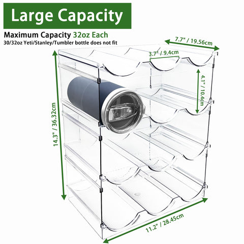 Spaclear 4 Pack Water Bottle Organizer fridge storage keeps bottles organized