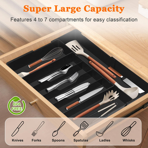 Spaclear BPA-free material detail highlighting safe storage for utensils.