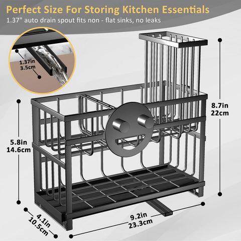Spaclear dish brush and dispenser storage helps kitchen routines stay neat.
