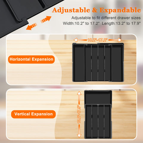 Spaclear expandable organizer side profile showing slim, space-saving drawer design.