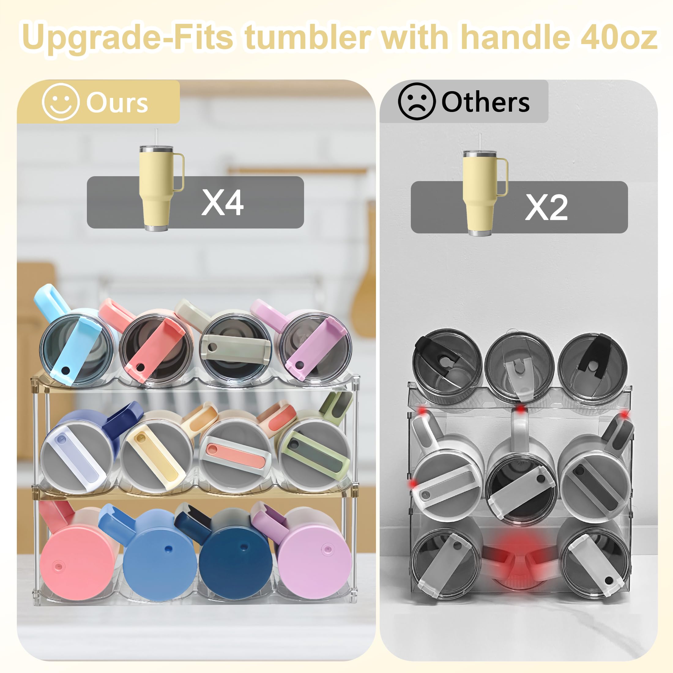 Spaclear large bottle tray fits bulky bottles for easy access.