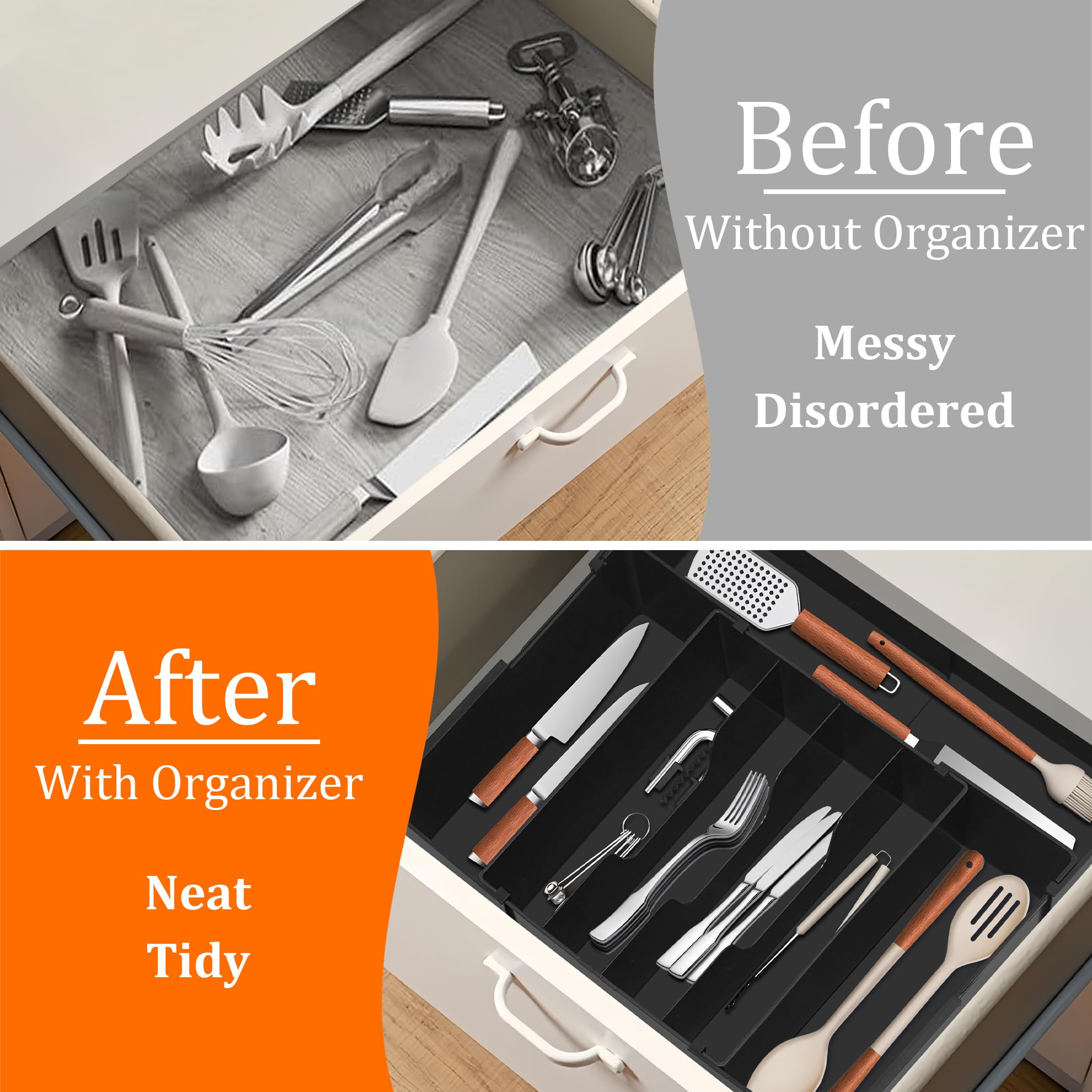 Spaclear non-slip feet detail keeping the organizer stable during use.