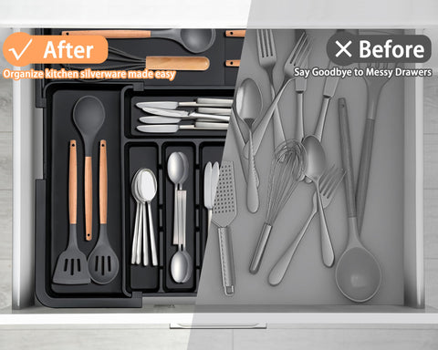 Spaclear fits a wide drawer for versatile kitchen organization.