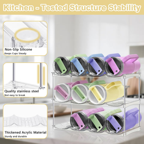 Spaclear Yeti Hydro Flask storage keeps oversized bottles upright and accessible.