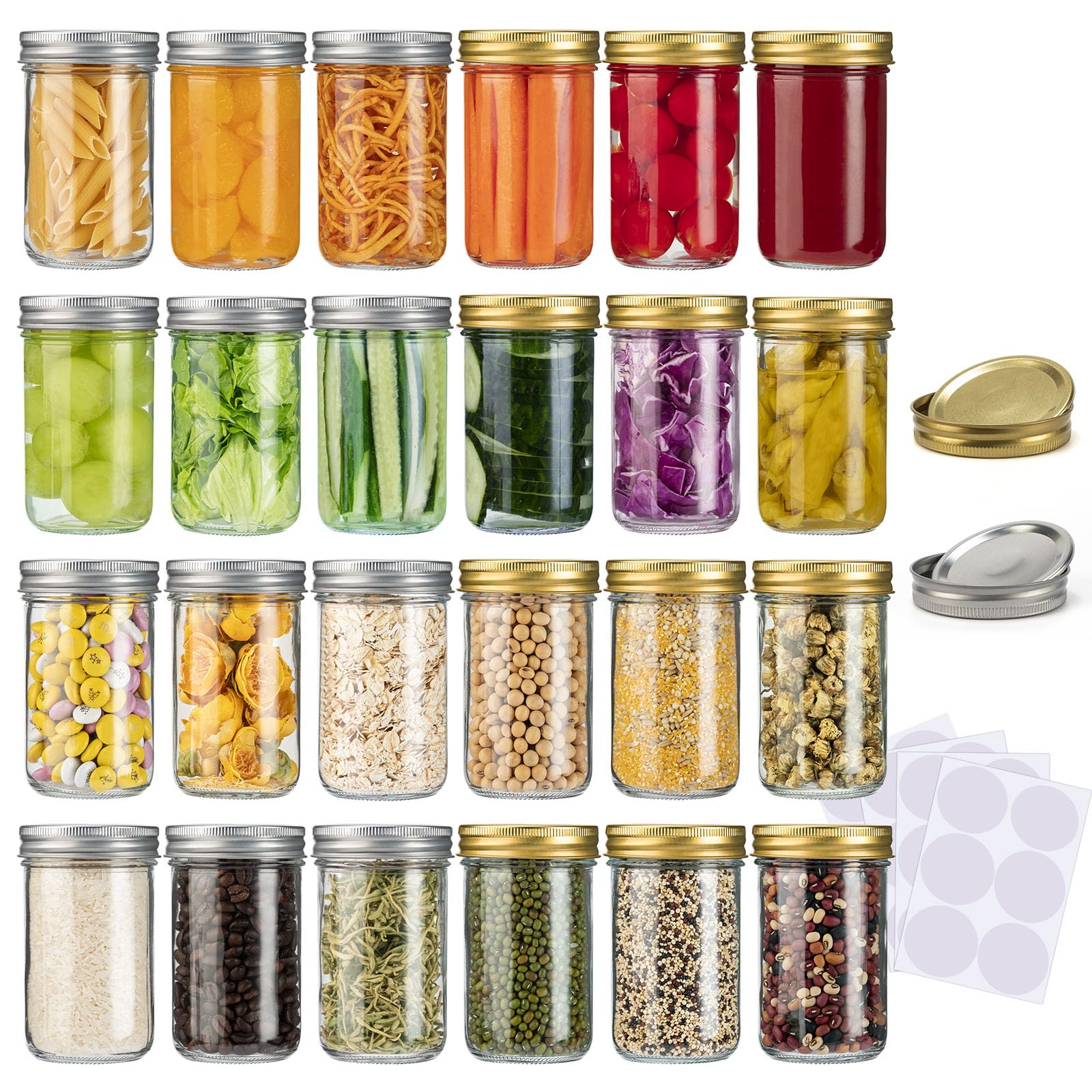 SPANLA 8 oz mason jar set in clear glass for easy content identification.