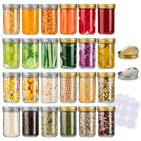 SPANLA 8 oz mason jar set in clear glass for easy content identification.