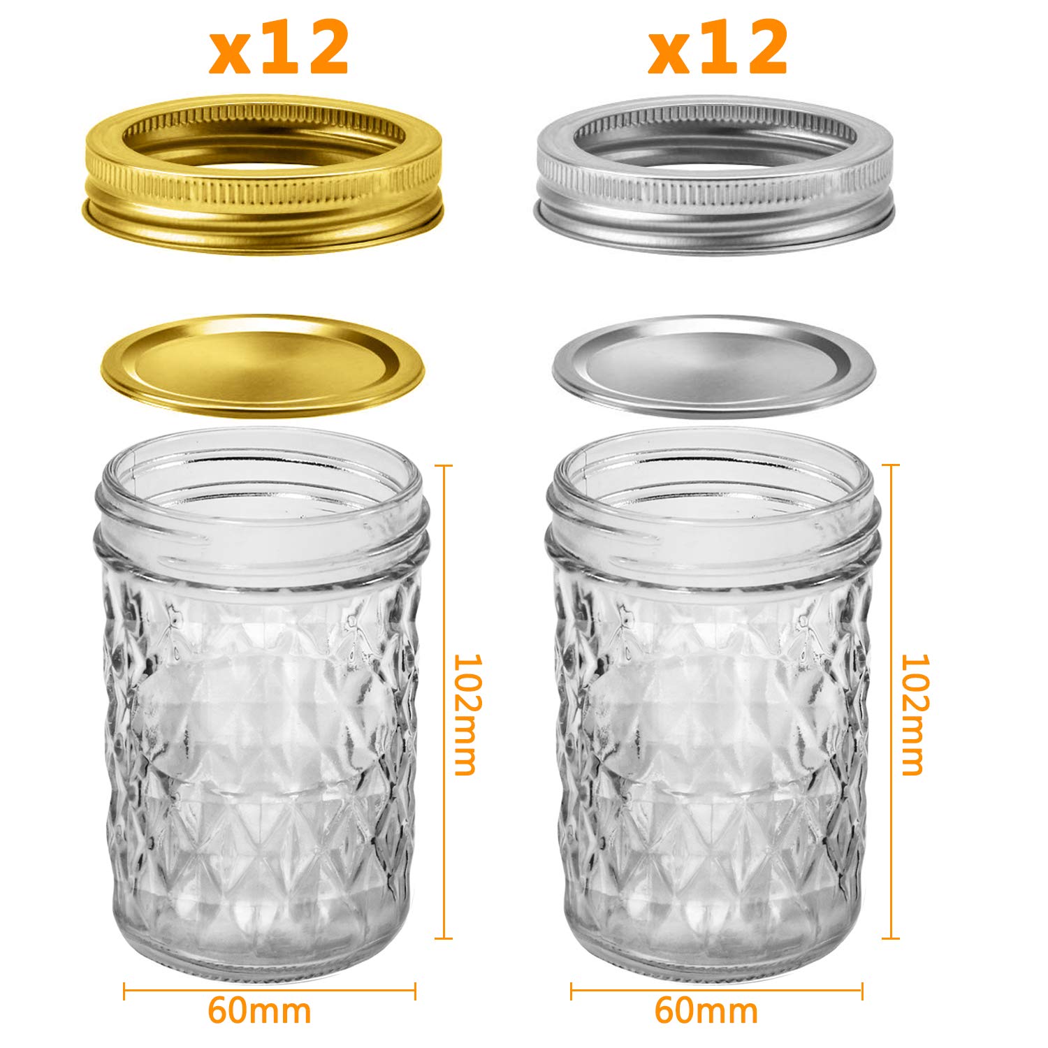 SPANLA lids and bands in silver and gold for airtight sealing