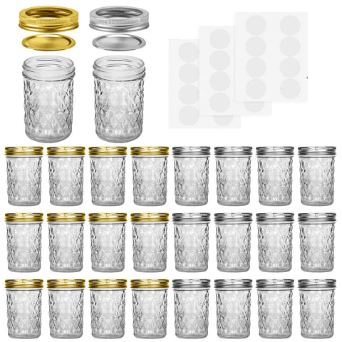 SPANLA Mason jar 8oz clear; perfect for preserves, jams, and gifts