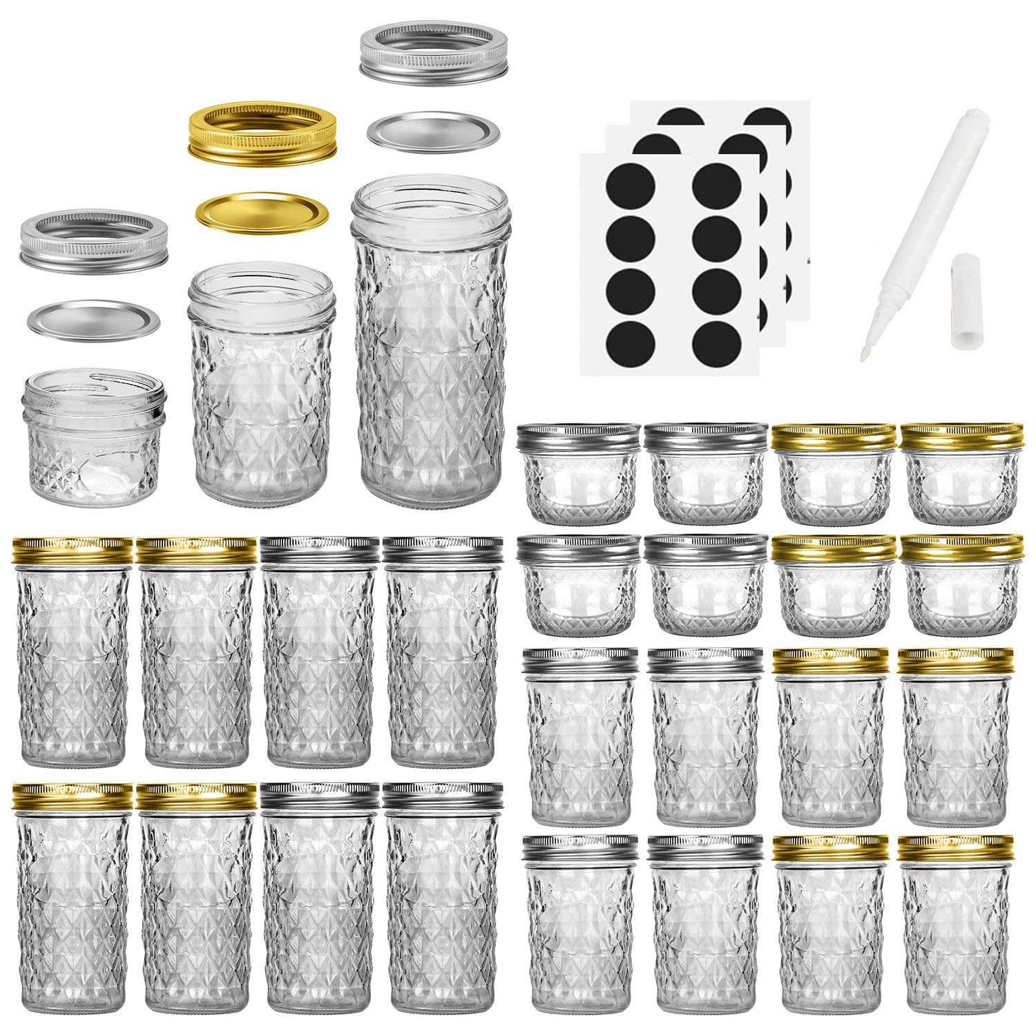 SPANLA 8oz clear mason jar versatile storage and gifting