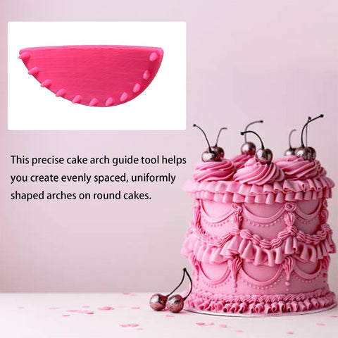 SPANSEE cake piping guide tool highlights even arch patterns for professional decor