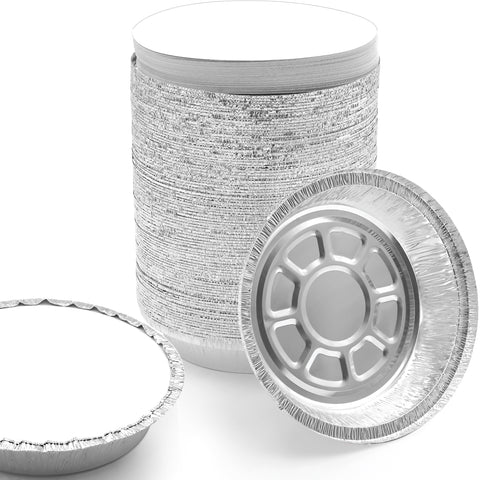 Spare Essentials 7in round foil pans with lids, ideal for takeout and storage