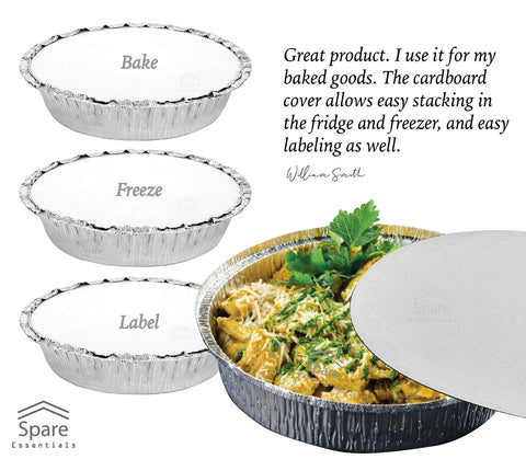 Spare Essentials disposable aluminum pans with lids, easy cleanup after gatherings