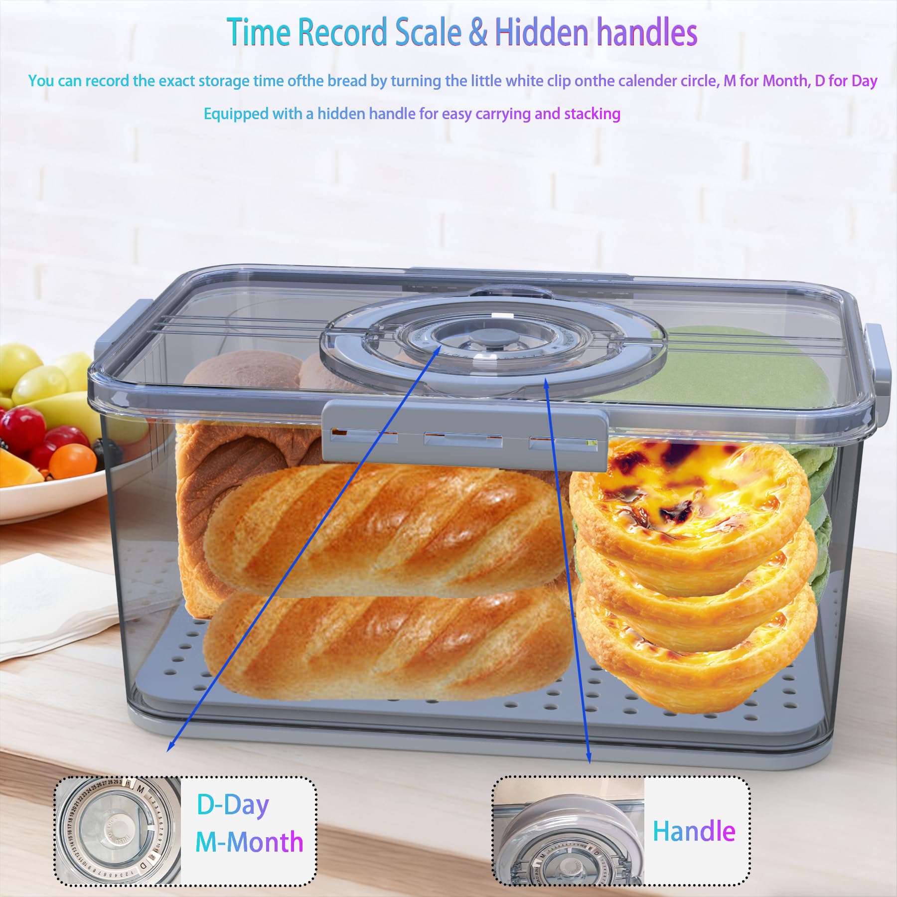 SpeaGles airtight breadbox with air valve maintains freshness