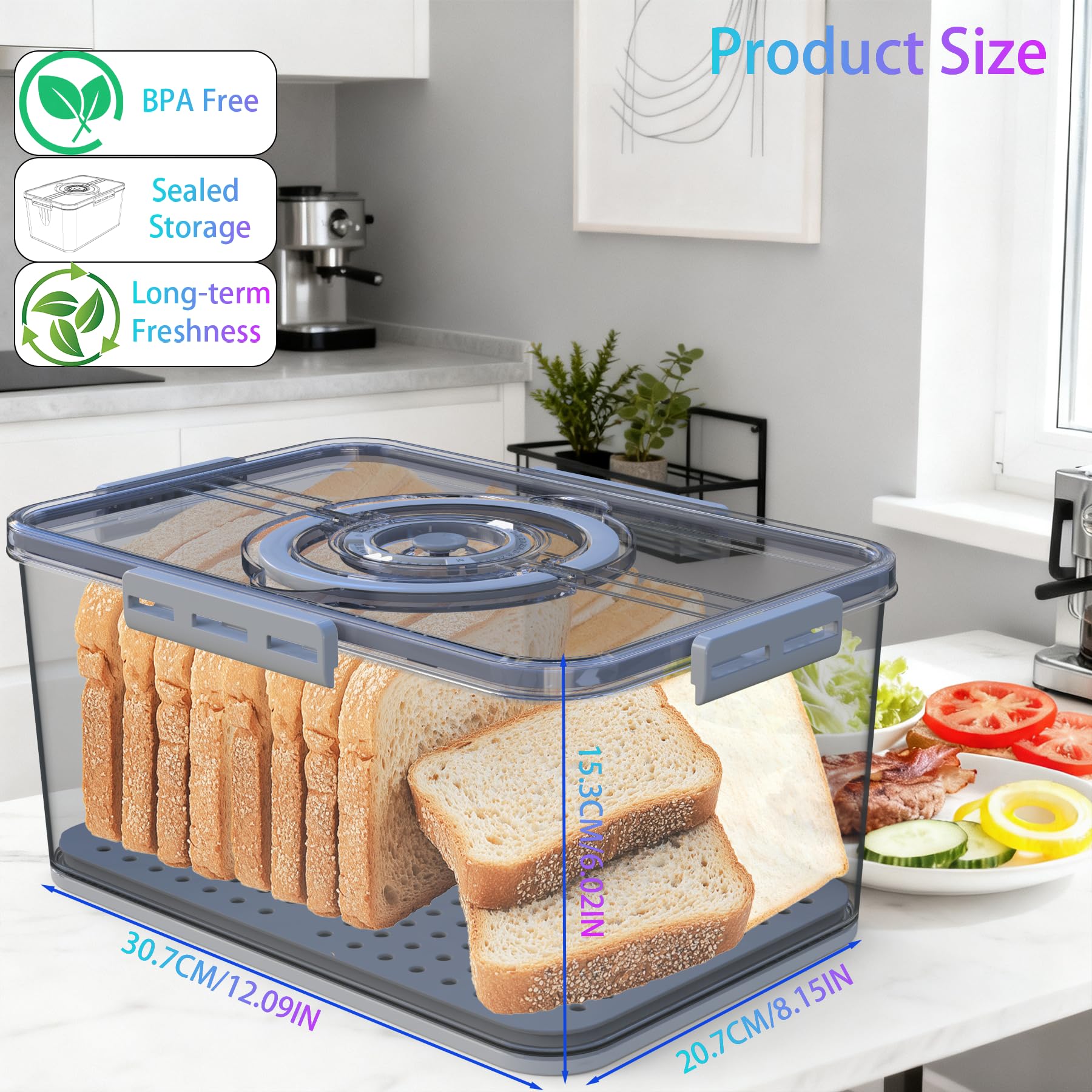 SpeaGles breadbox with removable drain tray drains moisture
