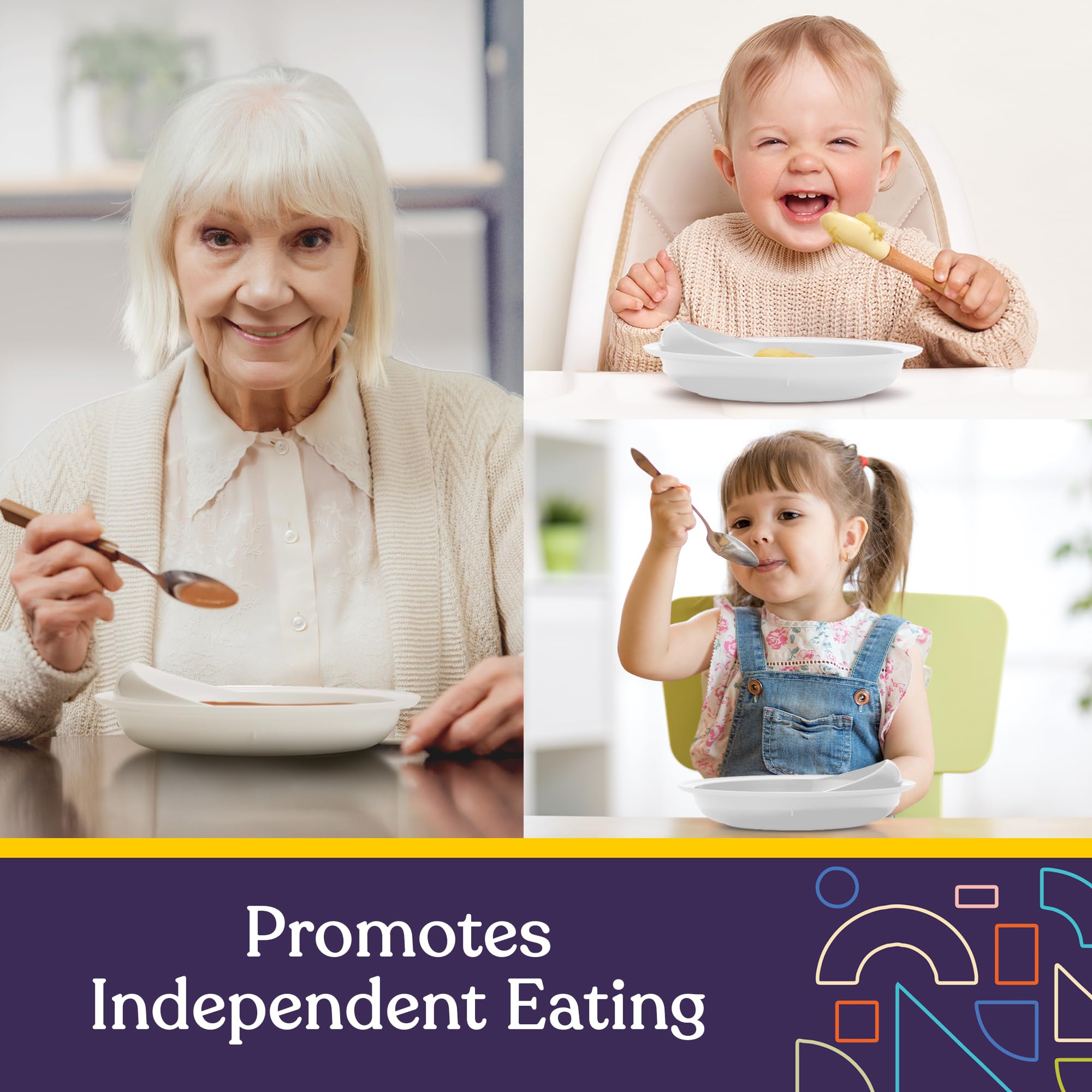 Special Supplies easy scoop plate with high rim, supports self-feeding at home.