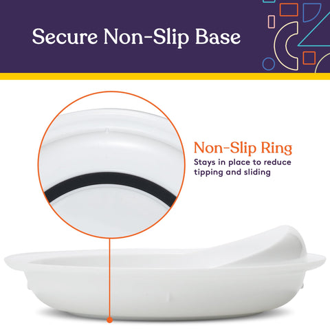 Special Supplies plate with built-in guard, designed for easier scooping.