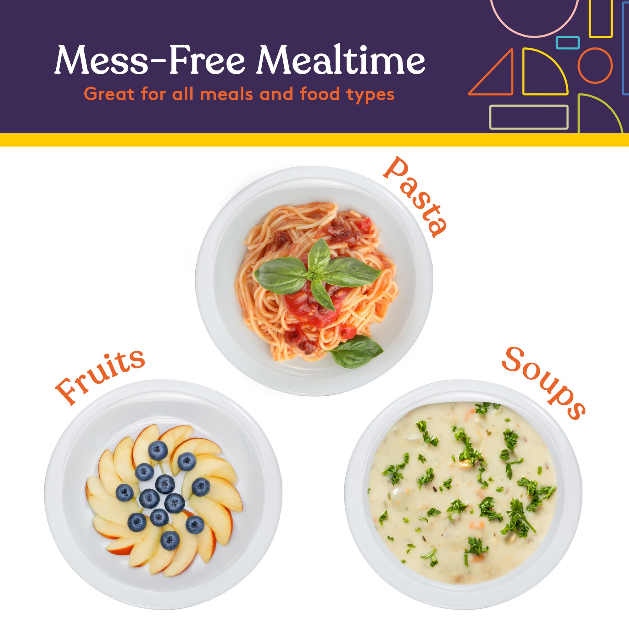 Special Supplies non-slip base scoop plate, helps reduce spills during meals.