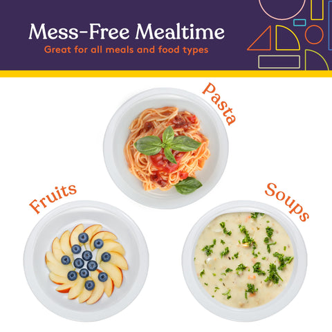 Special Supplies non-slip base scoop plate, helps reduce spills during meals.
