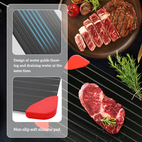 Spectabilis defrosting tray with four silicone corners protecting edges