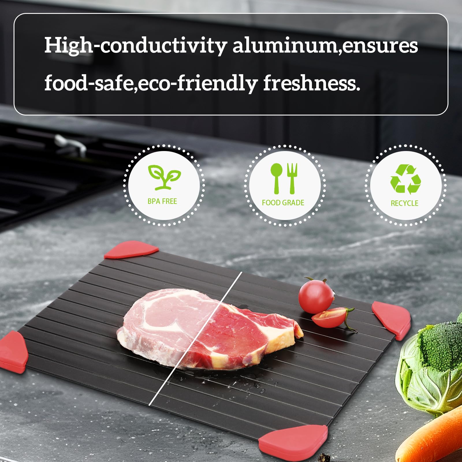 Spectabilis defrosting tray available in small, medium, and large sizes