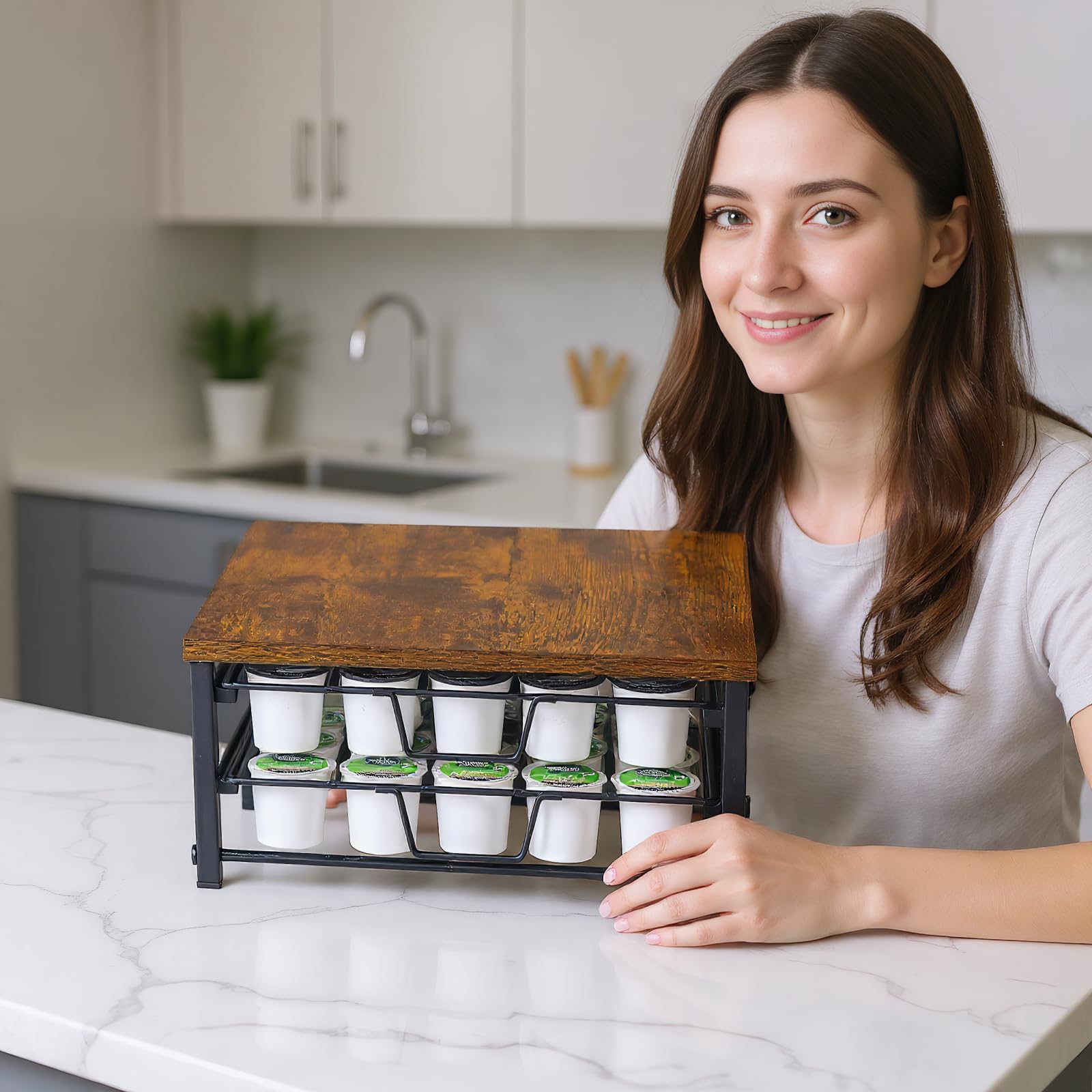 Speday 2-Tier coffee pod drawer interior compartments for easy pod access.