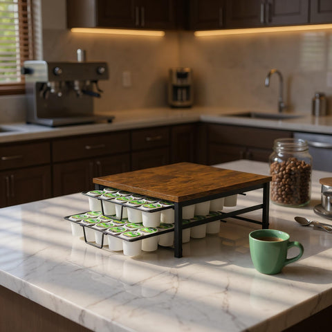 Speday 2-Tier coffee pod drawer slot design holds standard K-Cups securely.